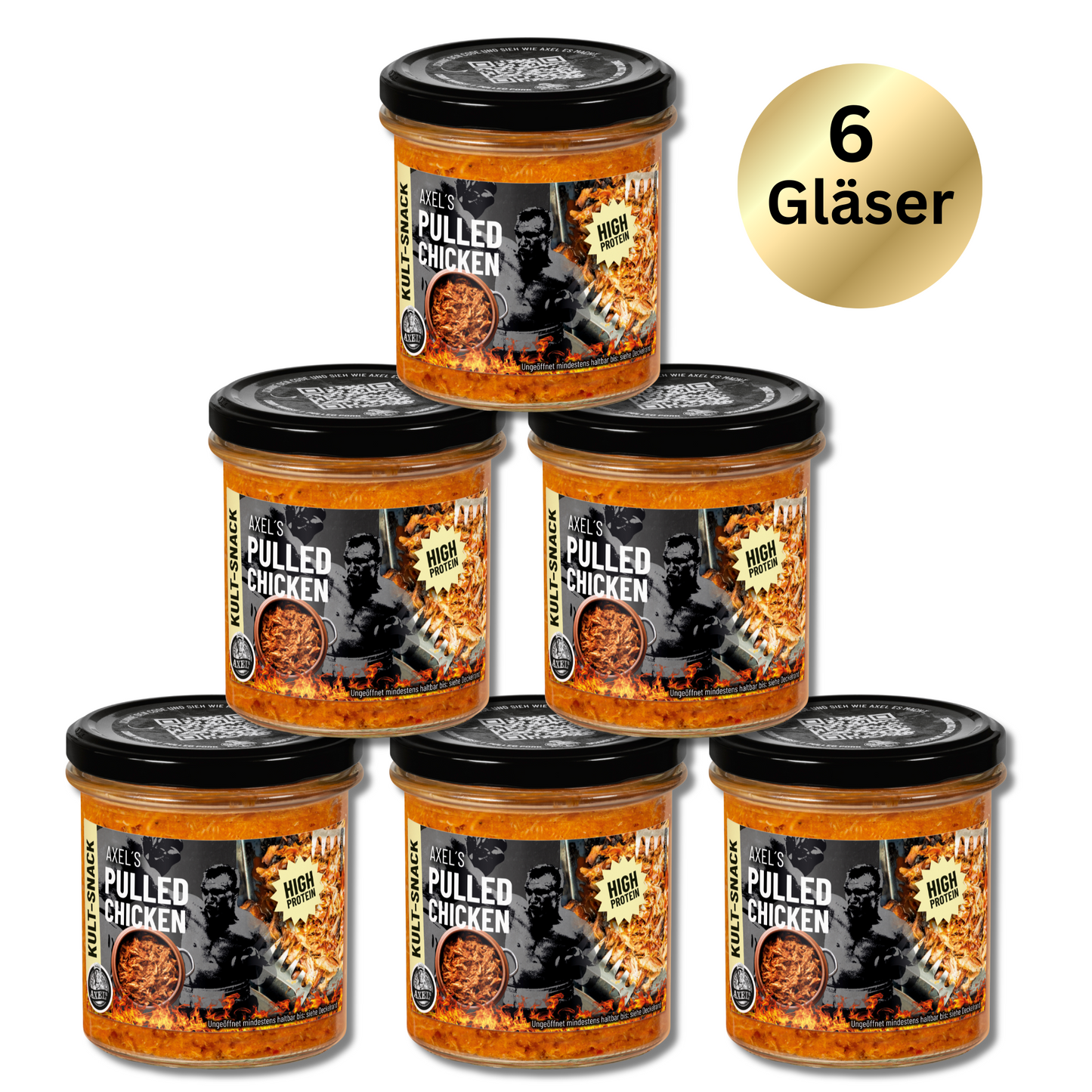 AXEL’s Pulled Chicken High Protein im Glas (6 x 250 g) L07A