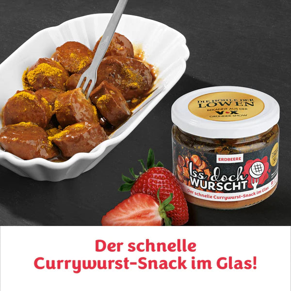 Iss doch Wurscht - Currywurst-Snack-Erdbeere - im Glas 250g - 6er Set