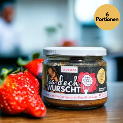 Iss doch Wurscht - Currywurst-Snack-Erdbeere - im Glas 250g - 6er Set