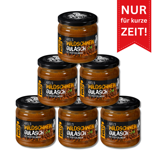 AXEL's goes Wild - Wildschwein-Gulasch m. Pfifferlingen im Glas 300 g  - 6er Set