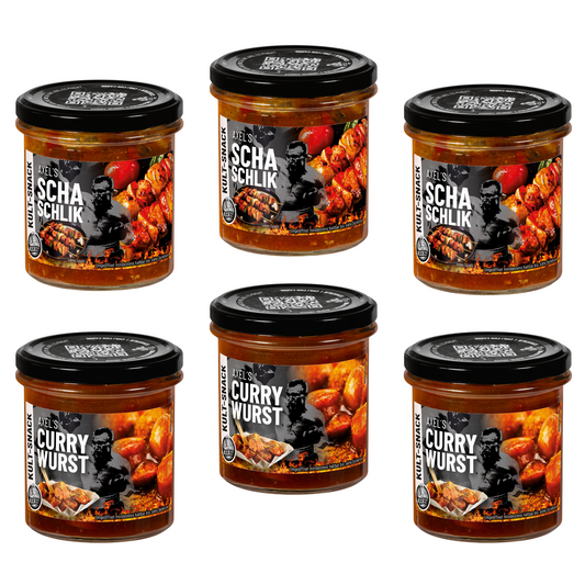 AXEL's Kult Snacks -  Try Me Set, 3 x Currywurst & 3x Schaschlik