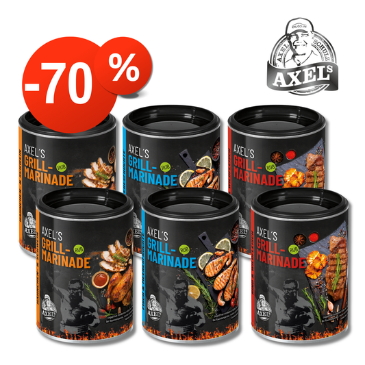 AXELs Grillmarinaden Probierset - 3 versch. Sorten - 6 er Set