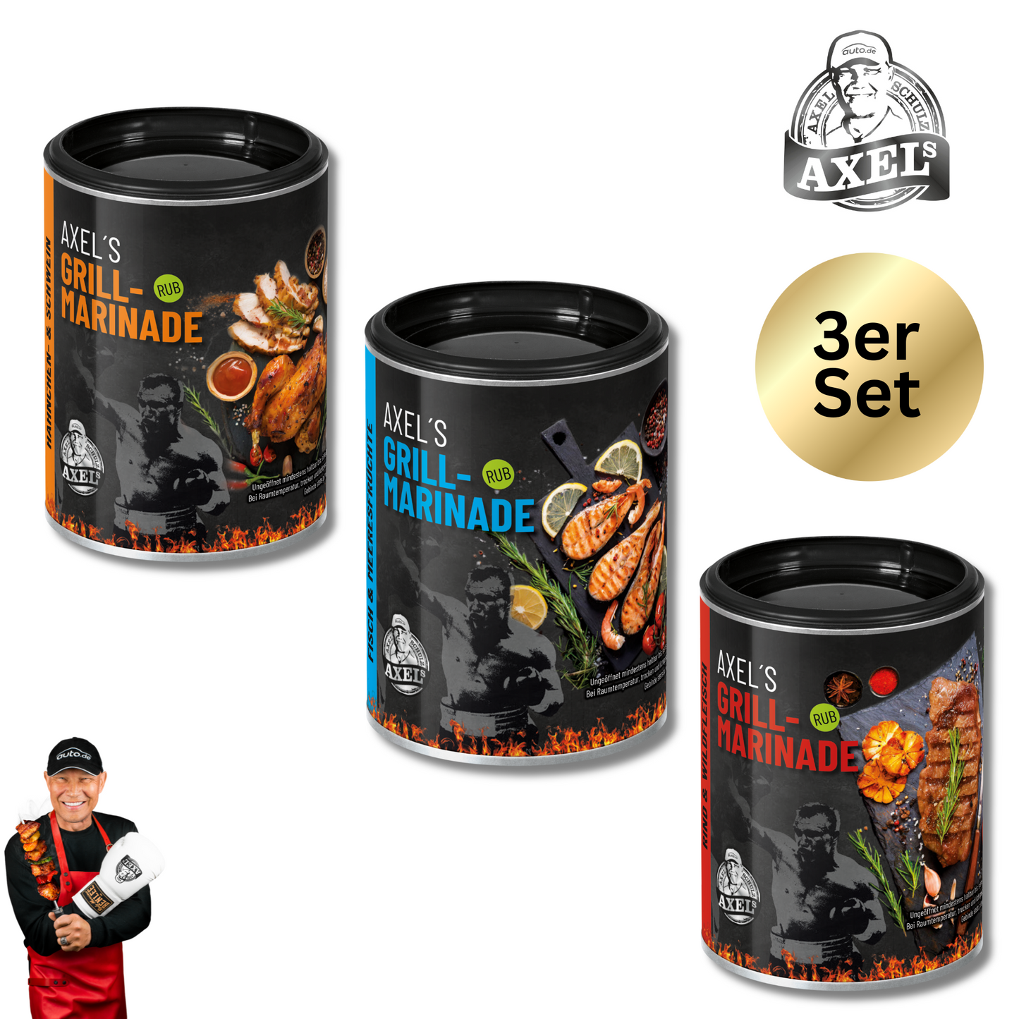 AXELs Grillmarinaden Probierset - 3 versch. Sorten - 3 er Set