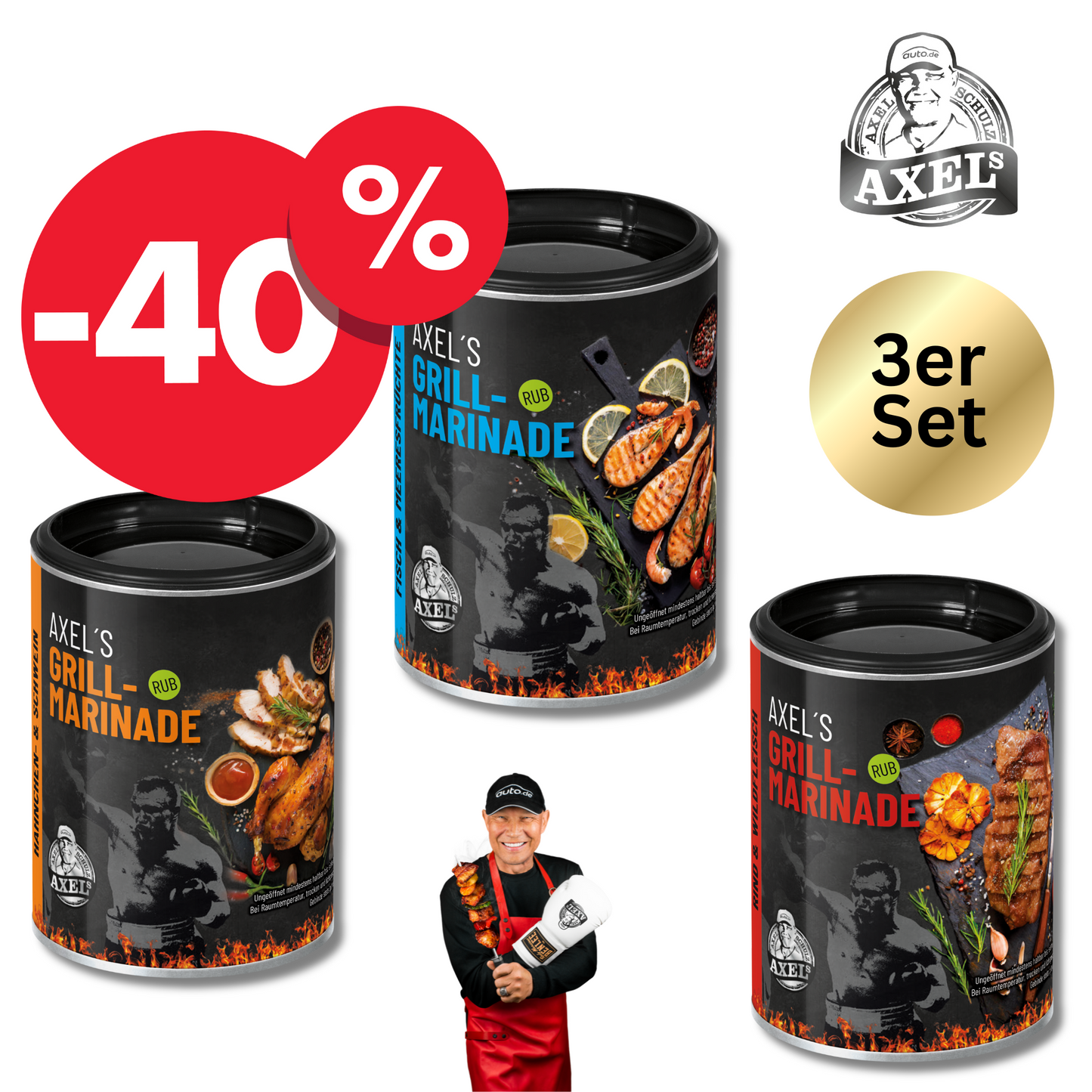AXELs Grillmarinaden Probierset - 3 versch. Sorten - 3 er Set