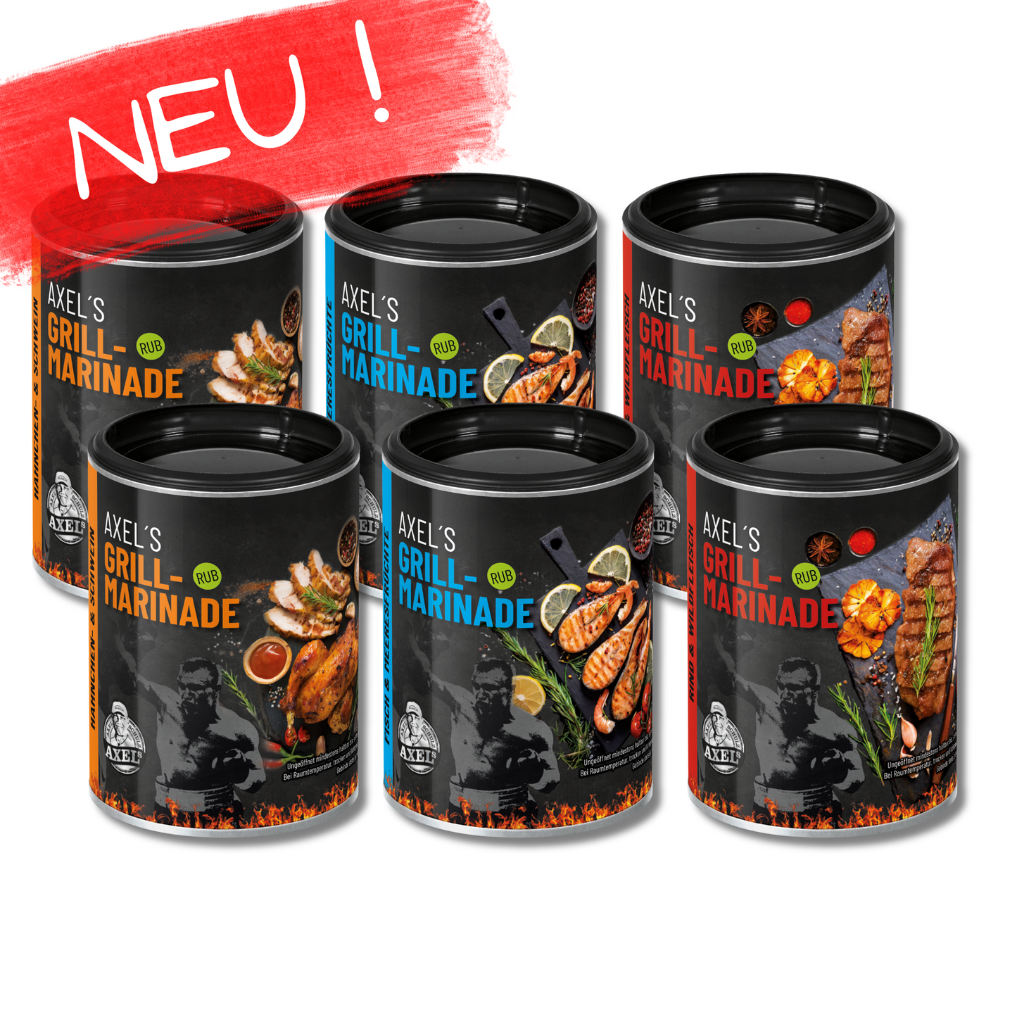 AXELs Grillmarinaden Probierset - 3 versch. Sorten - 6 er Set