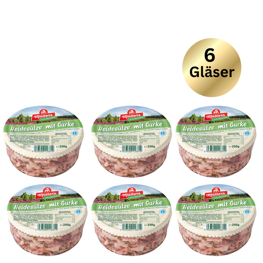 Müller's Heidesülze® mit Gurke – Hausmacher Sülze im Glas (250 g) | 6er-Pack