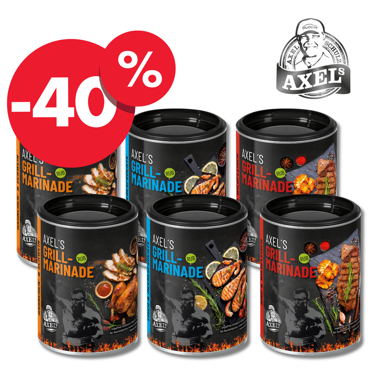 AXELs Grillmarinaden Probierset - 3 versch. Sorten - 6 er Set