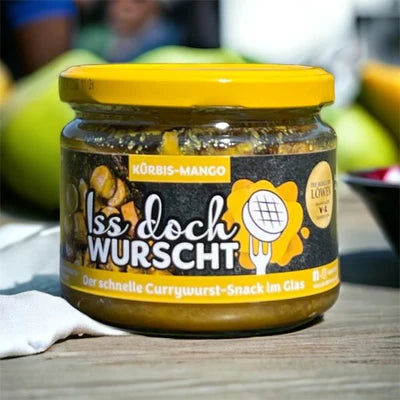 Iss doch Wurscht - Currywurst-Snack-Kürbis Mango - im Glas 250g - 6er Set