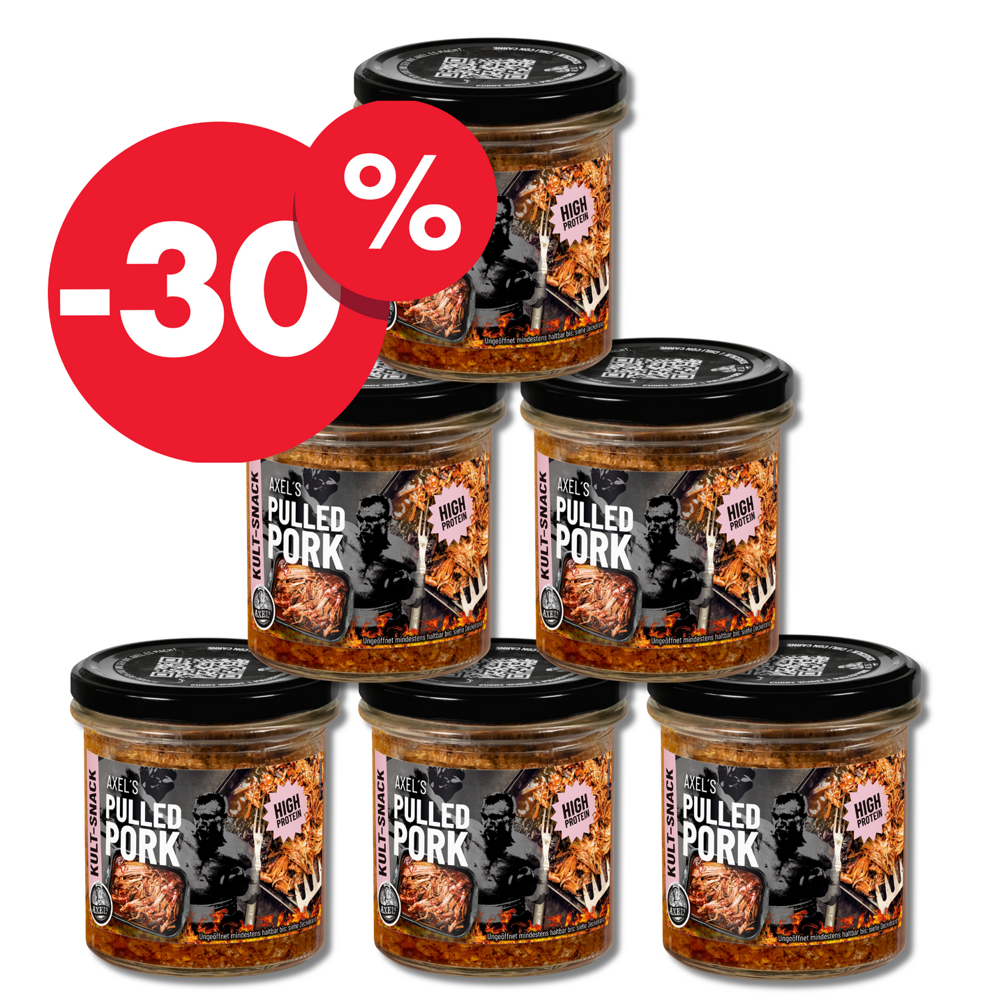 AXEL's Pulled Pork High Protein im Glas 250g - 6er Set (L10E)