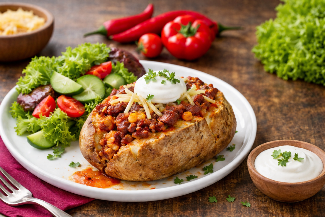 Gefüllte Backkartoffel mit AXEL’s Chili con Carne