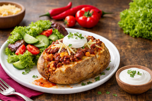 Gefüllte Backkartoffel mit AXEL’s Chili con Carne