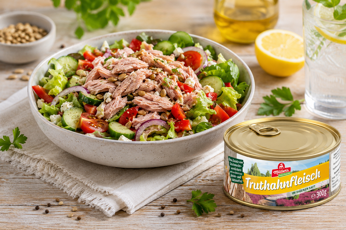 Sommersalat mit Truthahnfleisch – leicht, proteinreich und in nur 10 Minuten fertig