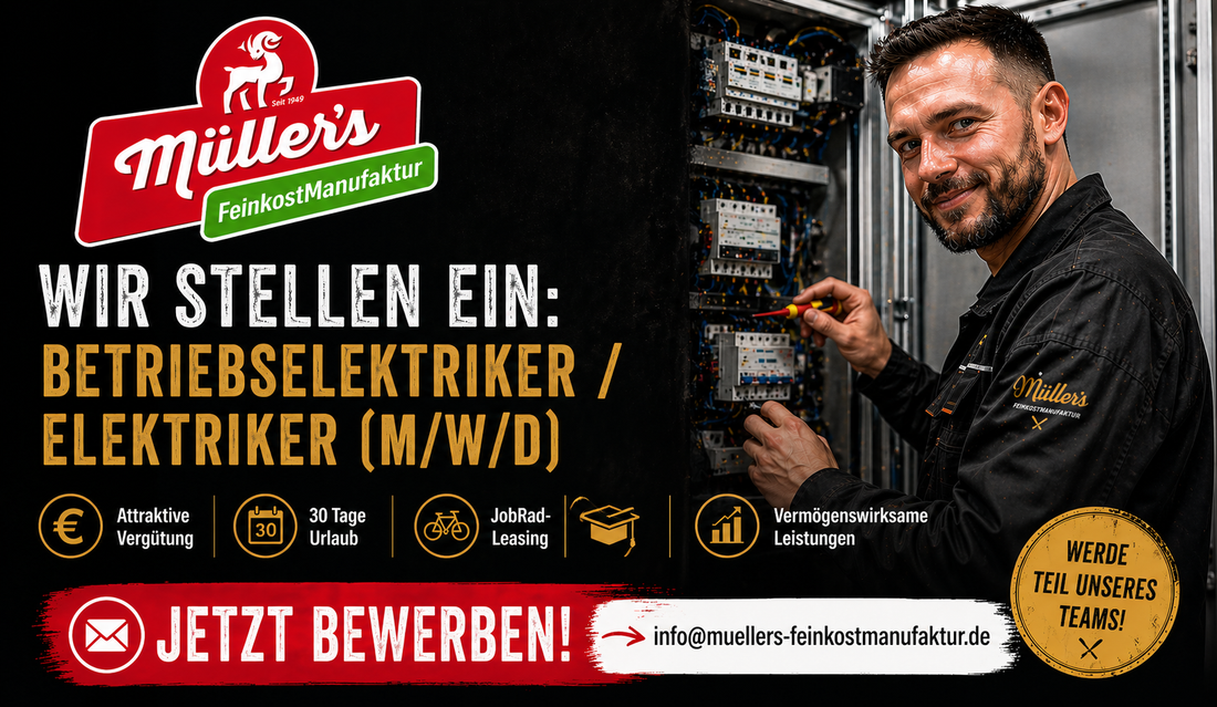 Wir stellen ein: Betriebselektriker / Elektriker (m/w/d)