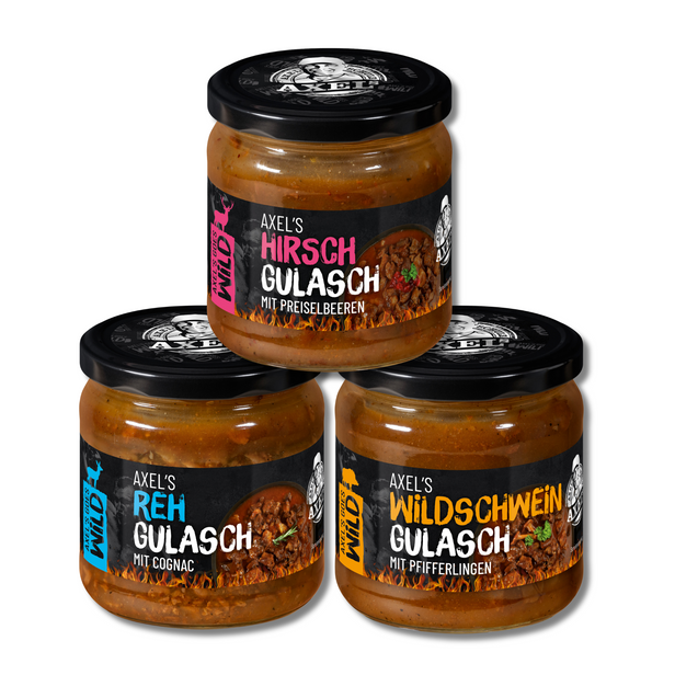 AXEL's goes Wild - Axels Wild-Gulasch Probierset im Glas 300 g  - 3er Set