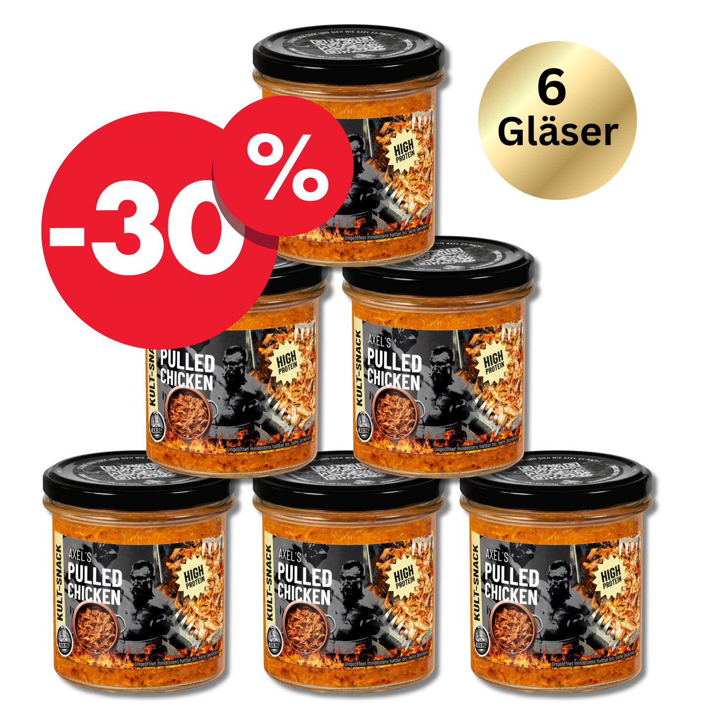 AXEL's Pulled Chicken High Protein - 6er Set