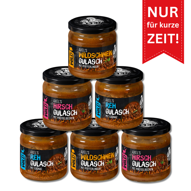 AXEL's goes Wild - AXEL's Wild-Gulasch Probierset im Glas 300 g  - 6er Set