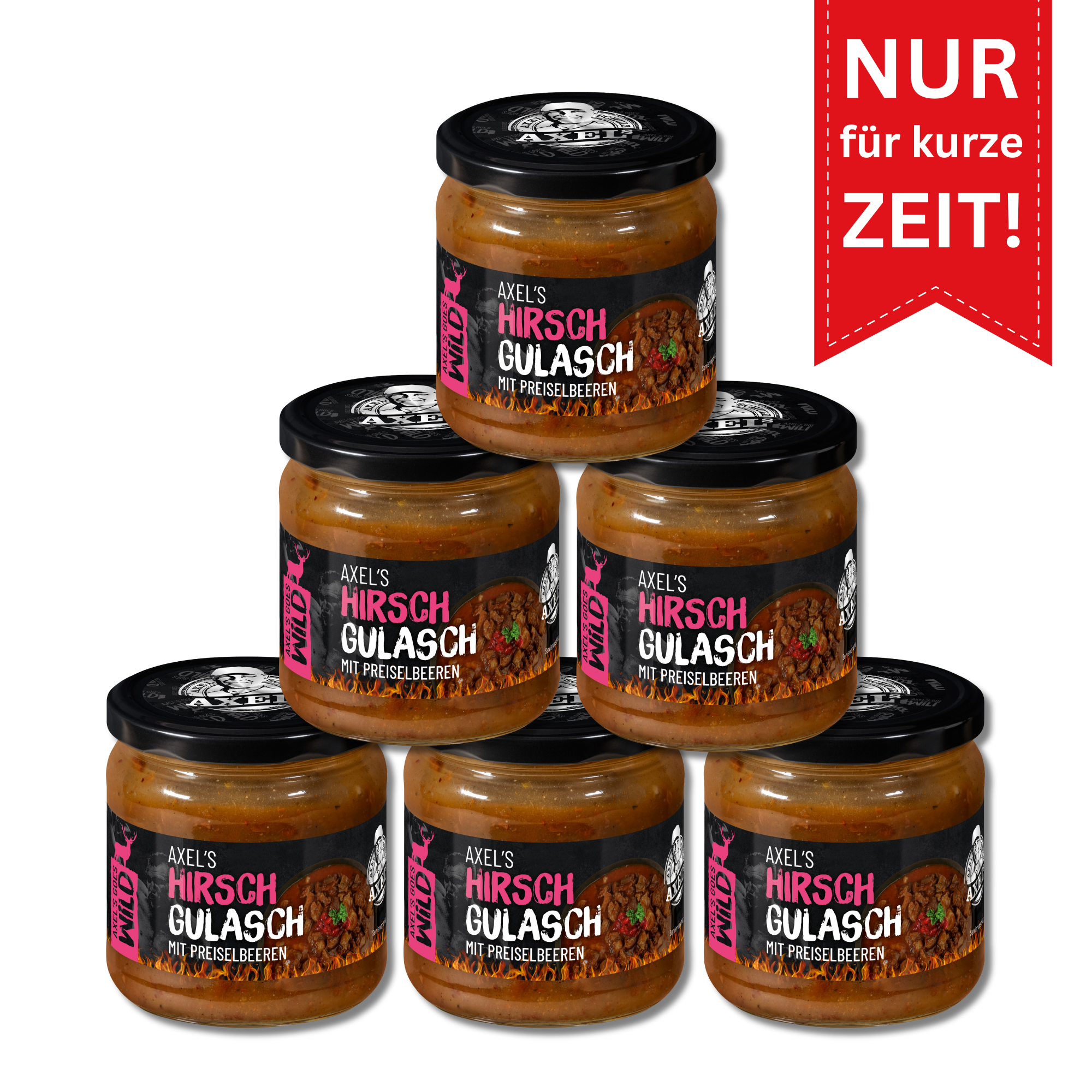AXEL's goes Wild - Hirsch-Gulasch im Glas 300 g  - 6er Set