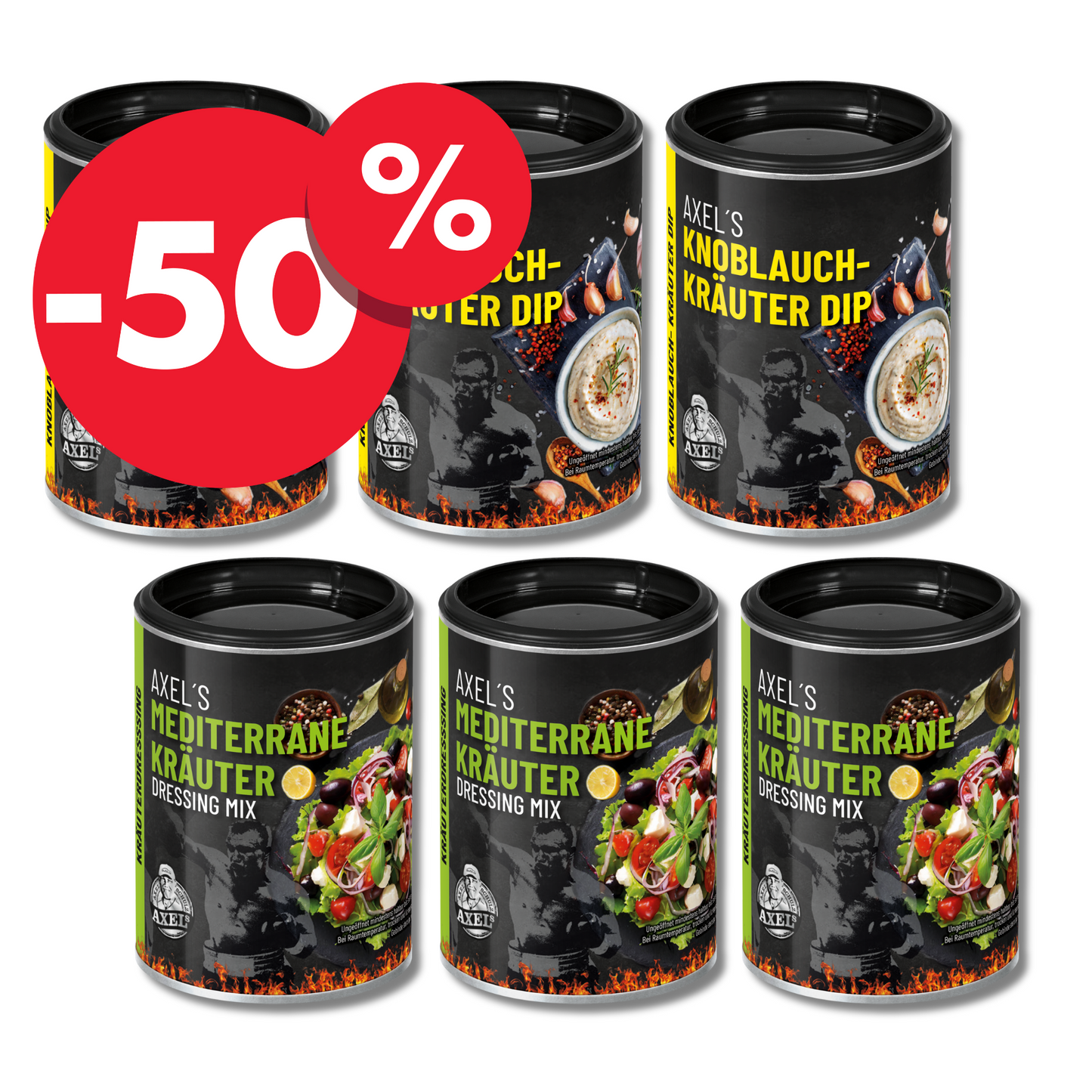 AXELs Dip & Salat Probierset - 2 versch. Sorten - 6 er Set
