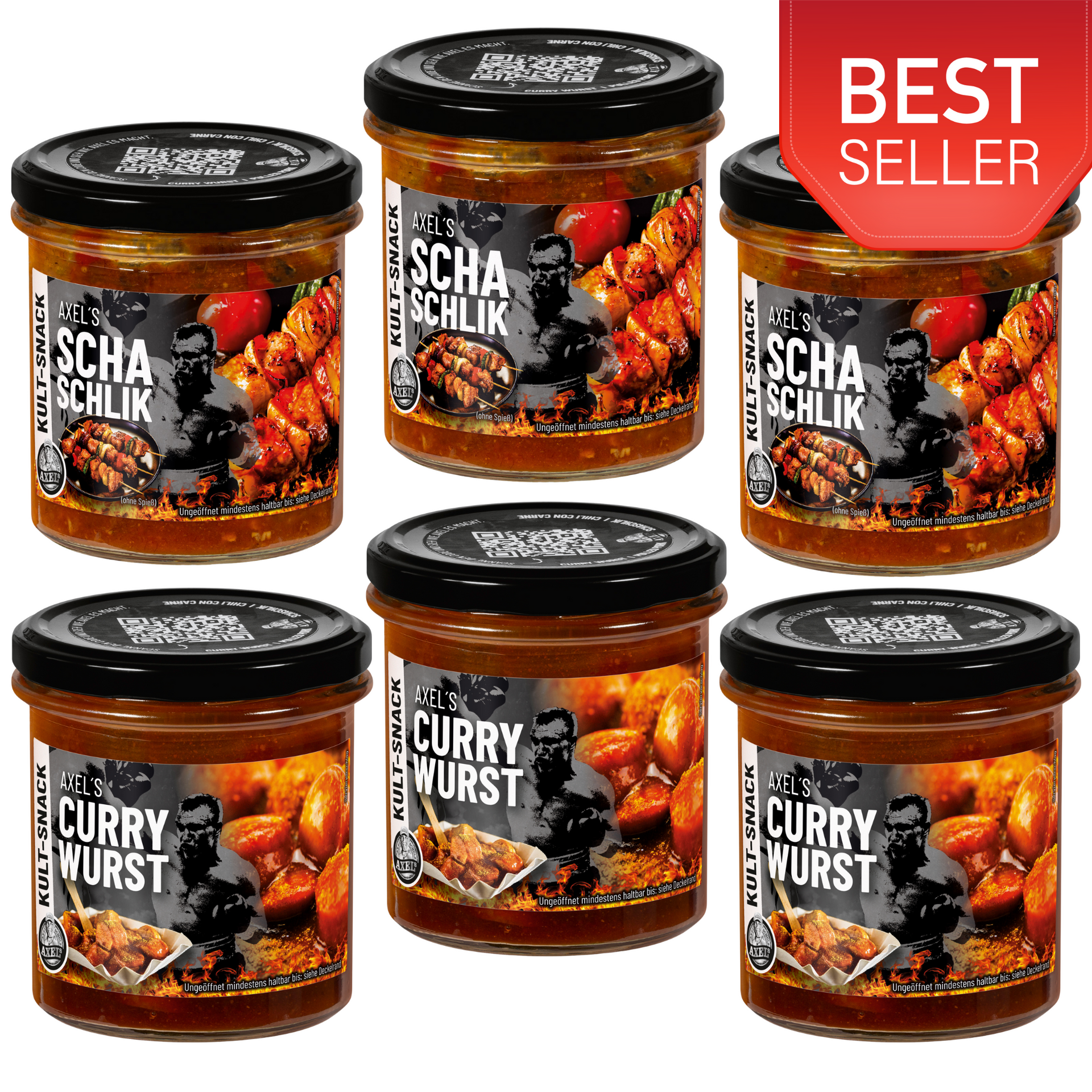 【カオリン】METZグリズリー＆Spencer’s Hacklesセット AXEL's Kult Snacks - Try Me Set, 3 x Currywurst & 3x Schaschlik