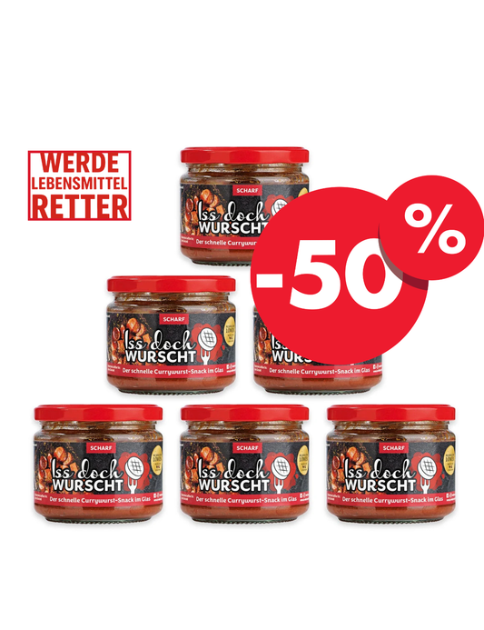 Iss doch Wurscht - Currywurst Scharf - im Glas 250g - 6er Set (L08W)