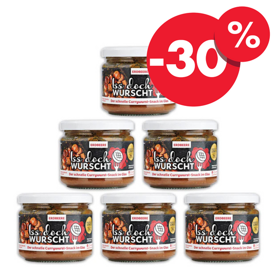 Iss doch Wurscht - Currywurst-Snack-Erdbeere - im Glas 250g - 6er Set