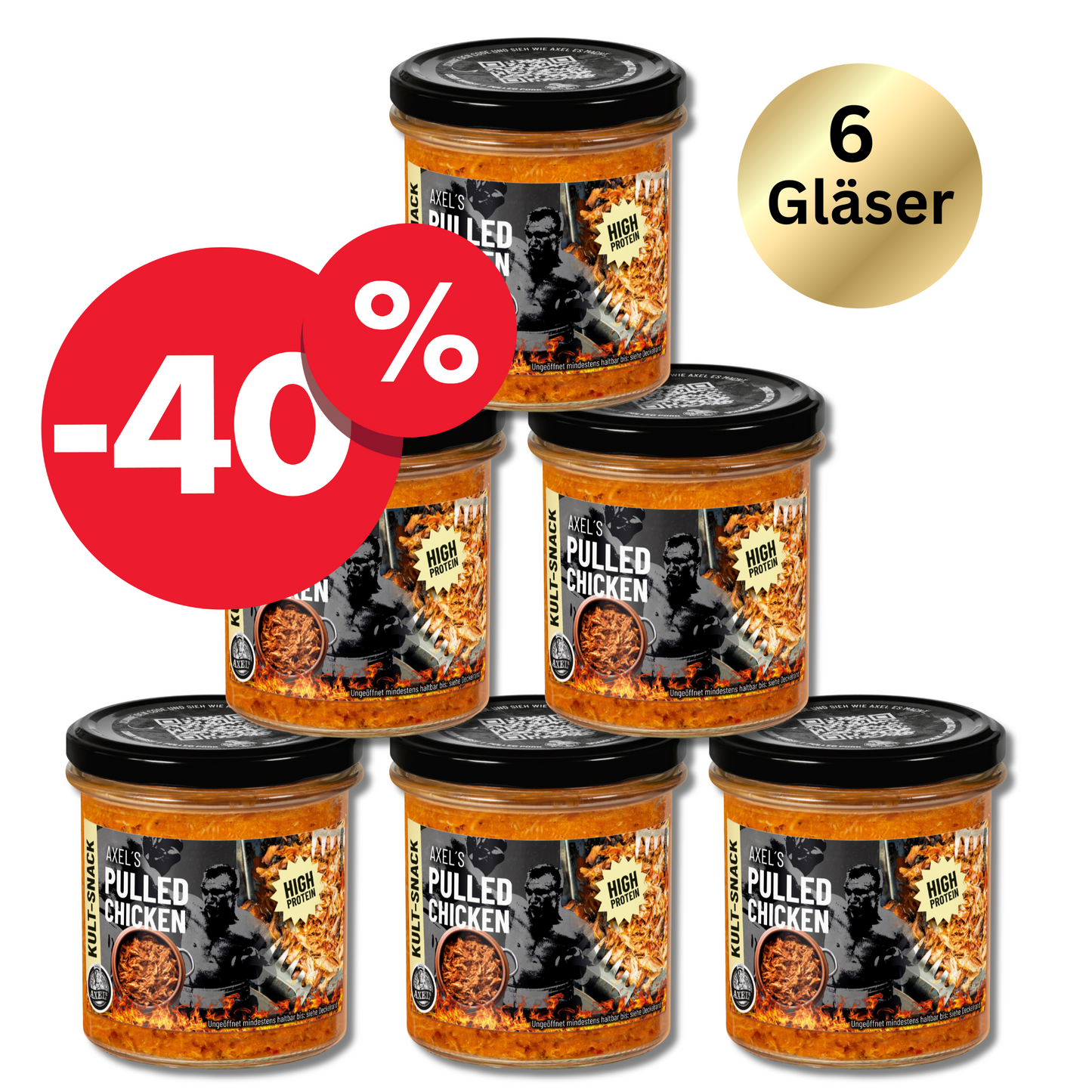 AXEL's Pulled Chicken High Protein - 6er Set - L29C