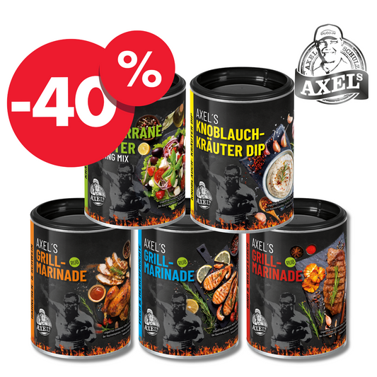 AXELs Grillmarinaden + Dip Probierset - 5 versch. Sorten - 5 er Set