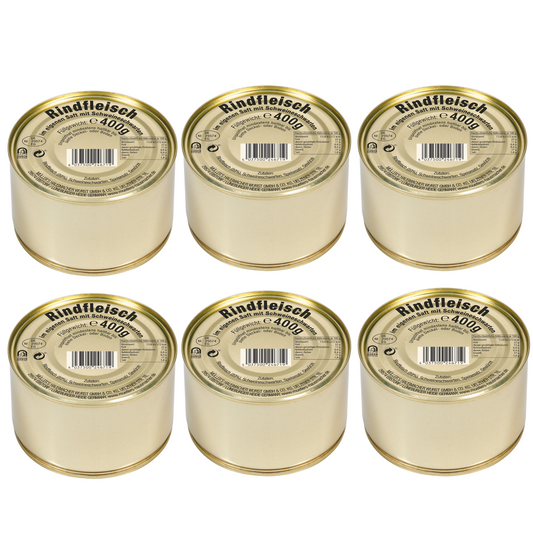 Müller's Rindfleisch in eigenem Saft mit Schweineschwarten 400g - 6er Set