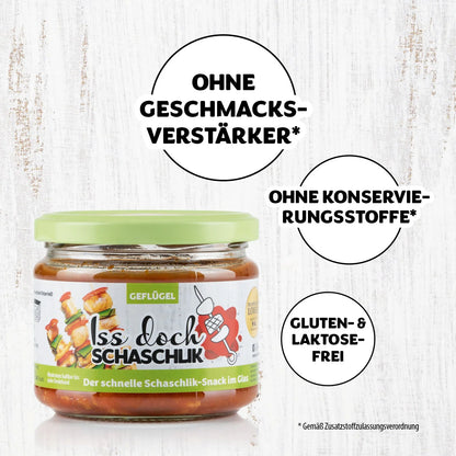 Iss doch Schaschlik Geflügel Schaschlik im Glas 250g - 6er Set