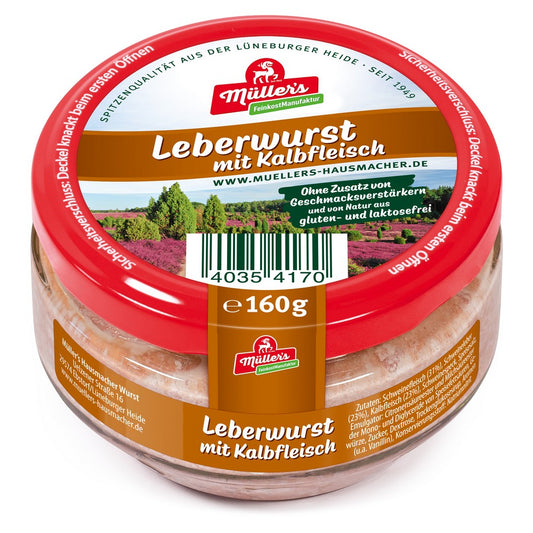 Müller's Leberwurst mit Kalbfleisch 160g - 6er Set